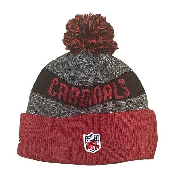 Arizona‎ Cardinals Football Red Sport Knit New Era Beanie Winter Hat NFL Pom Pom - Picture 2 of 5
